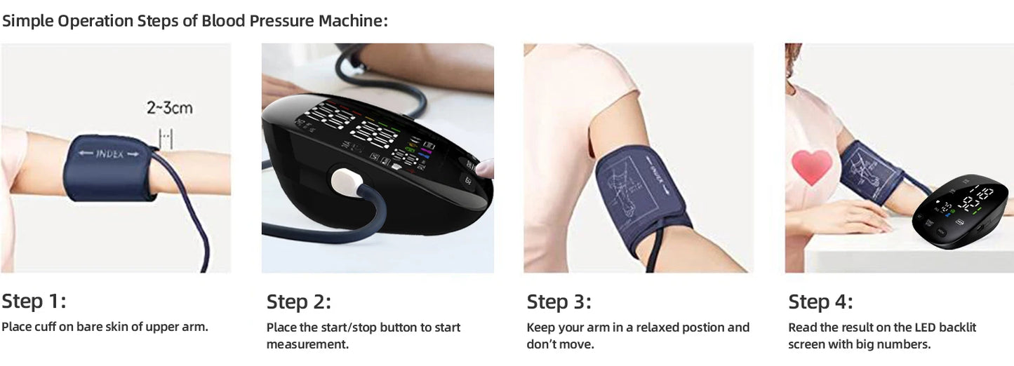 Kingclinic New Household Arm Type Digital Electronic Portable LED Smart Blood Pressure Meter BP Monitor