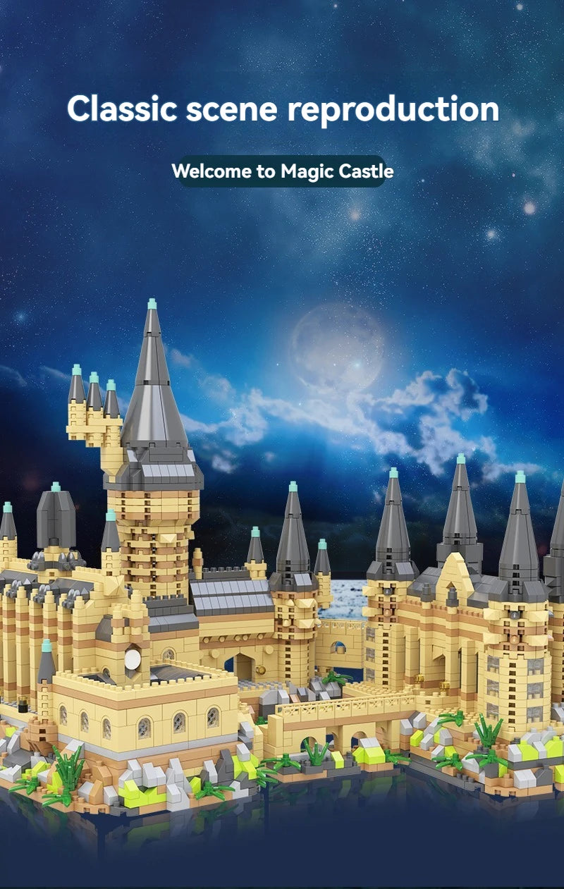 Magic Castle Medieval Architecture Building Set Creative Technical Assembly Bricks MOC Kit Gift Adults Kids Holiday