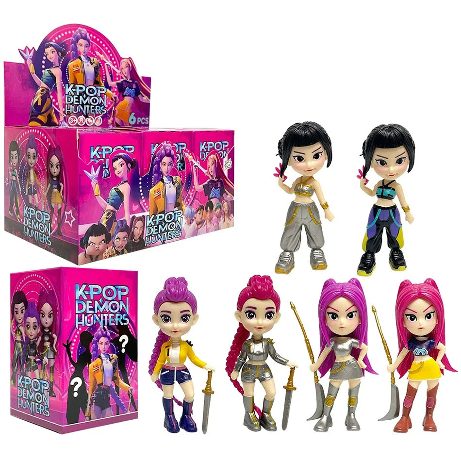 Hot Anime Figure K-pop Demon Hunters with Box Kawaii Boys Girls Gifts For Kids Fans Halloween Christmas Figure Decorative Gifts