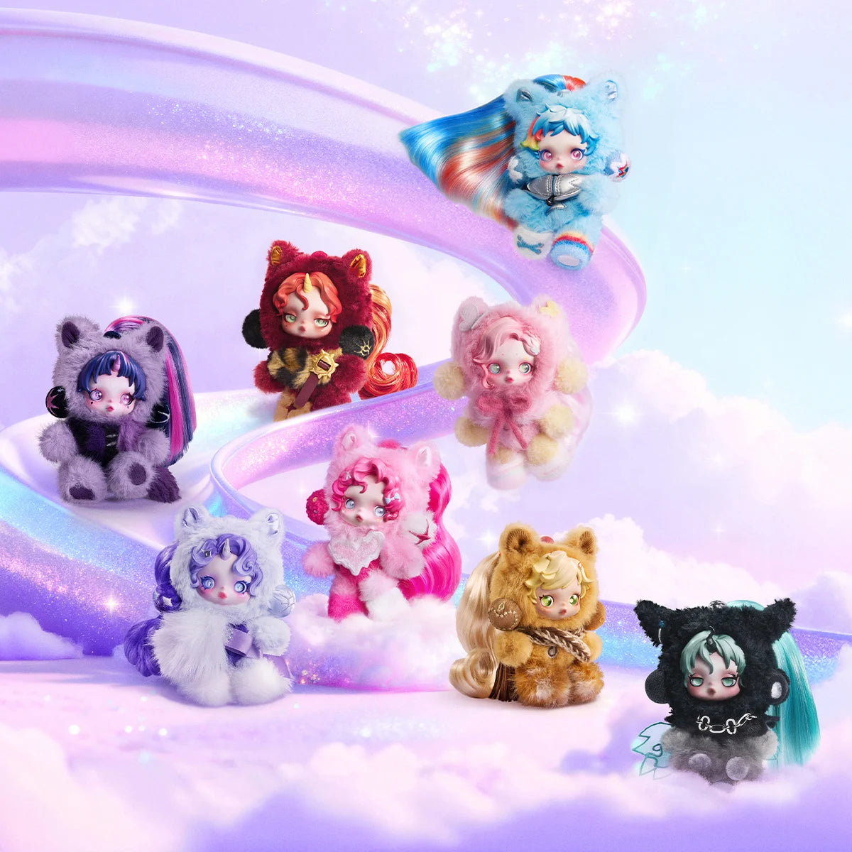POP MART θ SKULLPANDA × My Little Pony Series Plush Doll Pendant Blind Box Mystery Box 1PC/6PCS