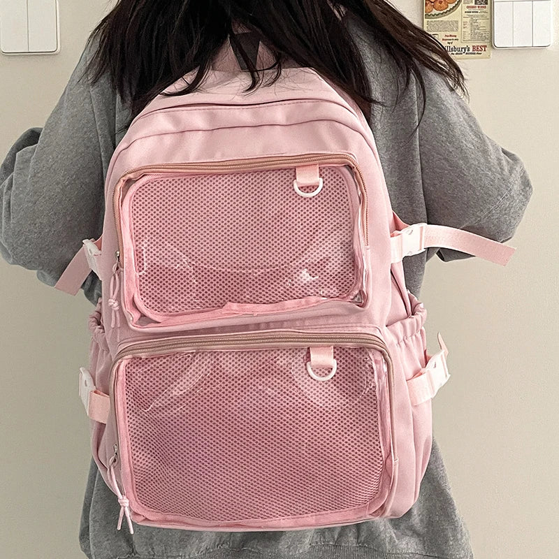 Japanese Style Transparent Ita Bag for Girls Comic Cons Large Capacity Women Backpack Fashion School Bags for College Student JK
