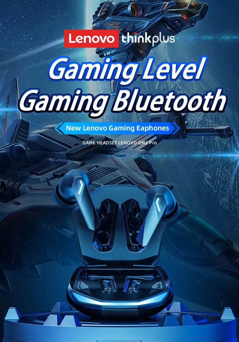 Choice Lenovo GM2 Pro Earphone Bluetooth 5.3 Headphones with Mic 9D Stereo Pro 6 Earbuds Dual Modes Music Game Wireless Headset