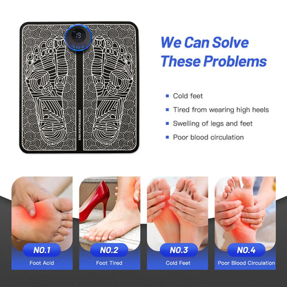 EMS Electric Foot Massager Pad | Acupoint Muscle Stimulator & Relaxation Mat