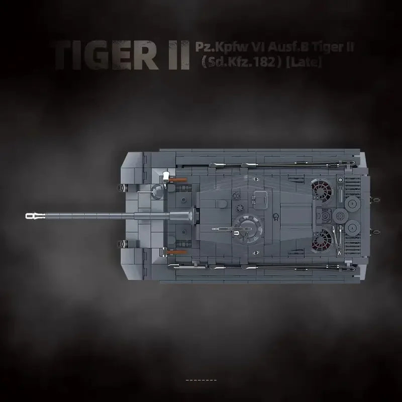 The King Tiger Heavy Tank Sd.Kfz. 182 World War II building blocks black tiger tracked armored car boy toy model 100301