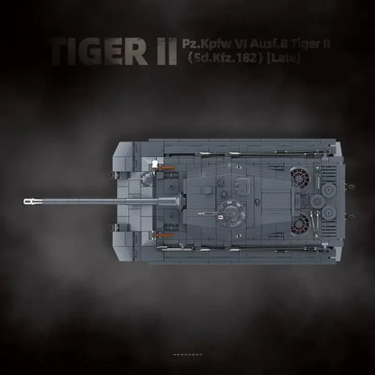 The King Tiger Heavy Tank Sd.Kfz. 182 World War II building blocks black tiger tracked armored car boy toy model 100301