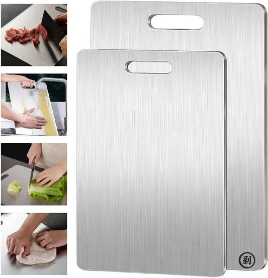 Stainless Steel Panel and Chopping Board Kitchen Household Thickened Double Sided Cutting Board Block Kneading Dough Board