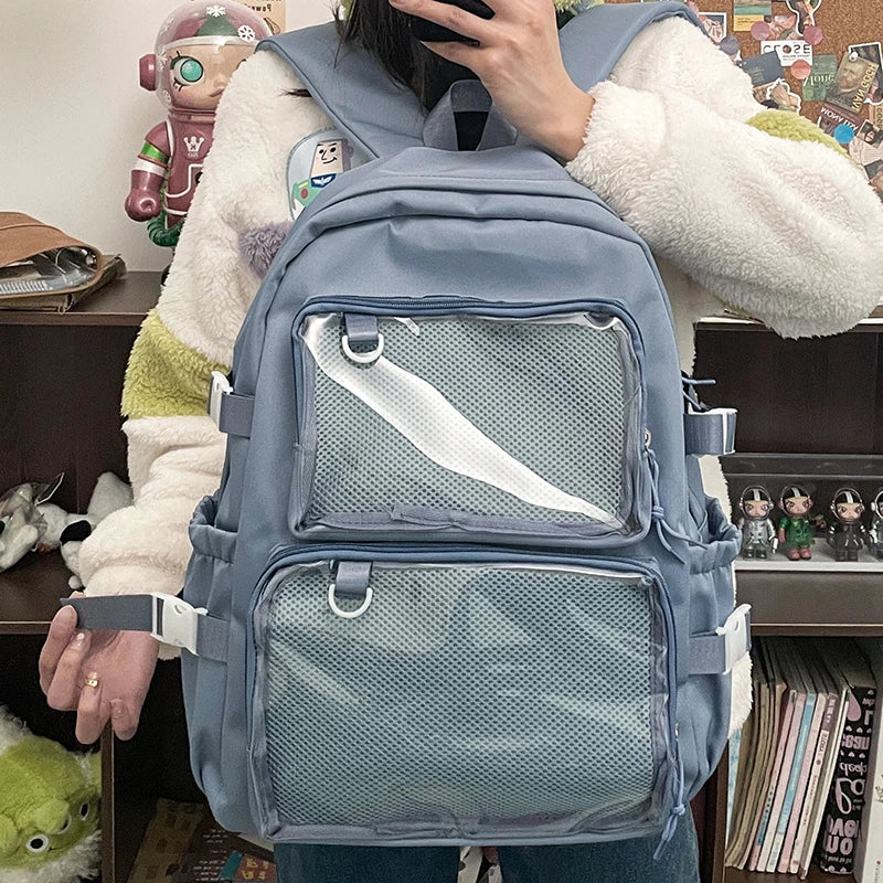 Japanese Style Transparent Ita Bag for Girls Comic Cons Large Capacity Women Backpack Fashion School Bags for College Student JK
