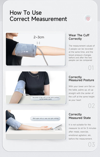 Kingclinic New Household Arm Type Digital Electronic Portable LED Smart Blood Pressure Meter BP Monitor
