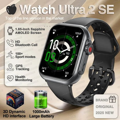 NEW Ultra 2 SE Men And Women 1000mAh AMOLED Heart Rate GPS Track 100+Sports HD call Smart Watch For IOS and Android