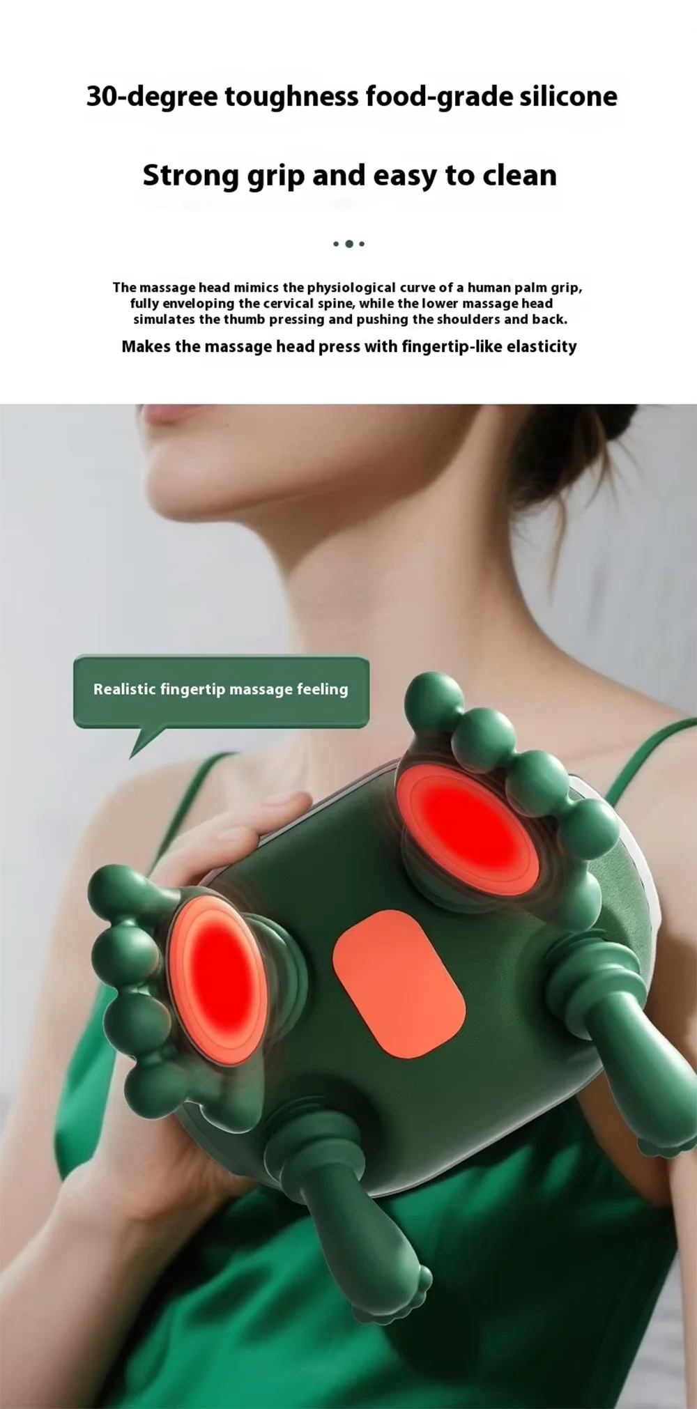 Neck Shoulder Massager Deep Tissue Shiatsu Back Cervical Massage Machine Bionic Fatigue Relief Relax Muscle ﻿3Level ﻿Master Hand