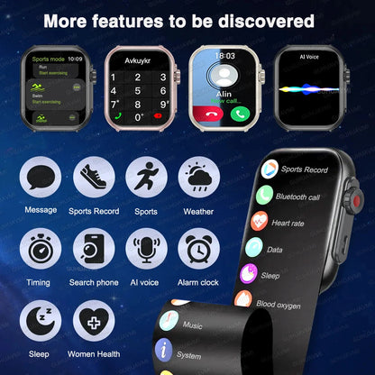 NEW Ultra 2 SE Men And Women 1000mAh AMOLED Heart Rate GPS Track 100+Sports HD call Smart Watch For IOS and Android