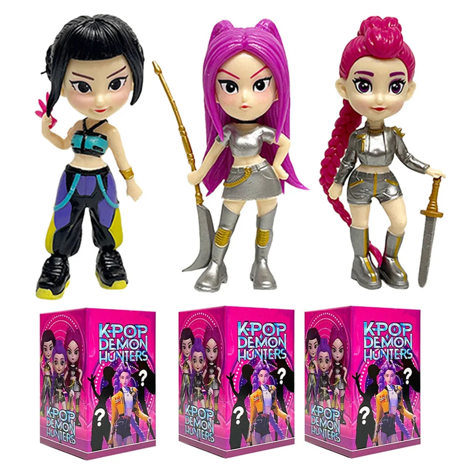 Hot Anime Figure K-pop Demon Hunters with Box Kawaii Boys Girls Gifts For Kids Fans Halloween Christmas Figure Decorative Gifts