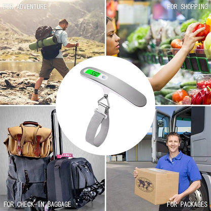 LCD Digital Luggage Scale 50kg X 10g Portable Electronic Scale Weight Balance Suitcase Travel Bag Hanging Steelyard Hook Scale