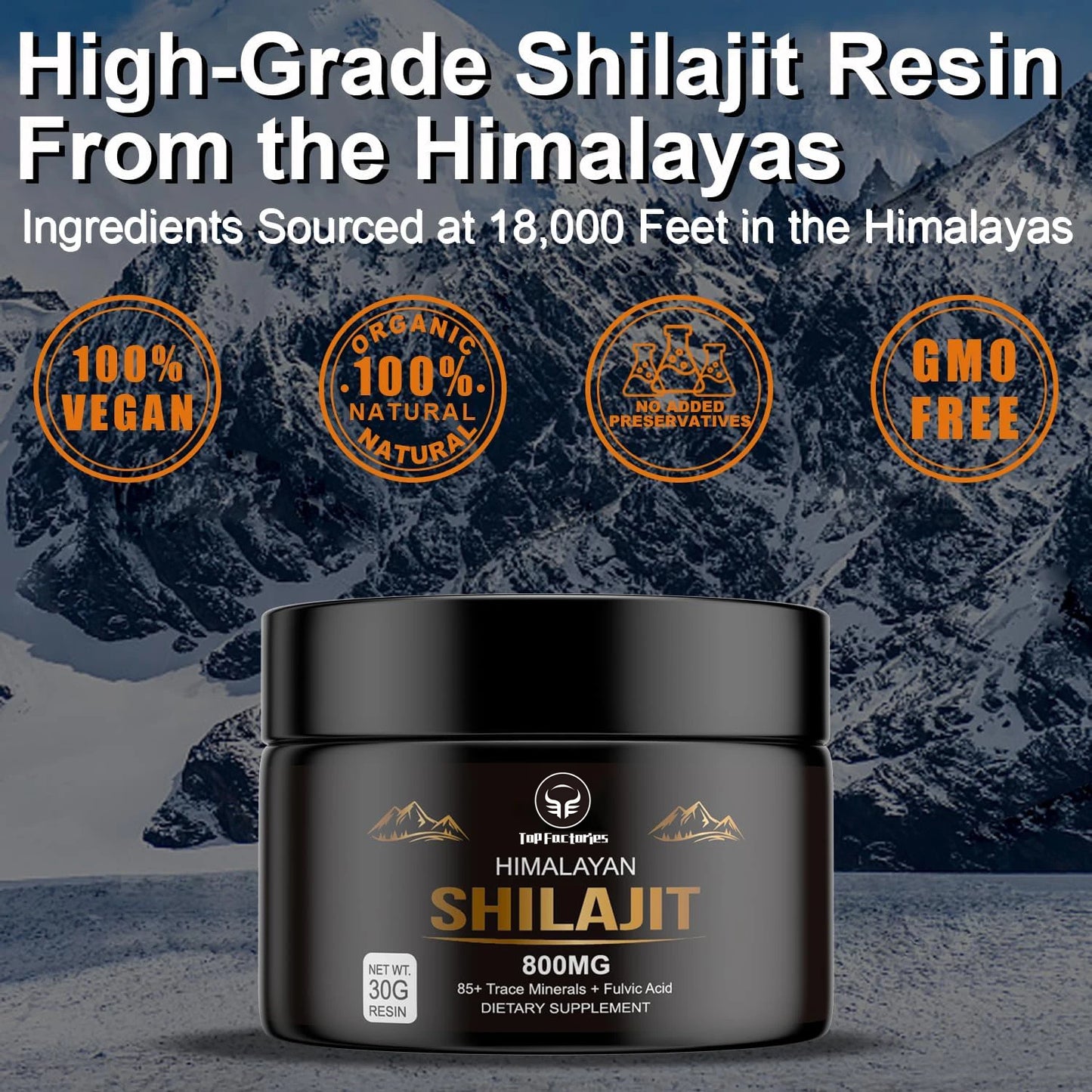 Pure Himalayan Shilajit Resin | 85+ Trace Minerals & Fulvic Acid – 50g
