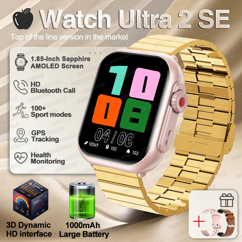 NEW Ultra 2 SE Men And Women 1000mAh AMOLED Heart Rate GPS Track 100+Sports HD call Smart Watch For IOS and Android