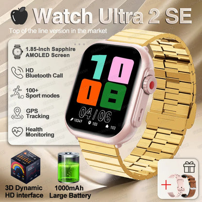 NEW Ultra 2 SE Men And Women 1000mAh AMOLED Heart Rate GPS Track 100+Sports HD call Smart Watch For IOS and Android