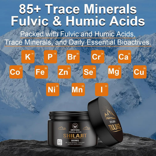 Pure Himalayan Shilajit Resin | 85+ Trace Minerals & Fulvic Acid – 50g