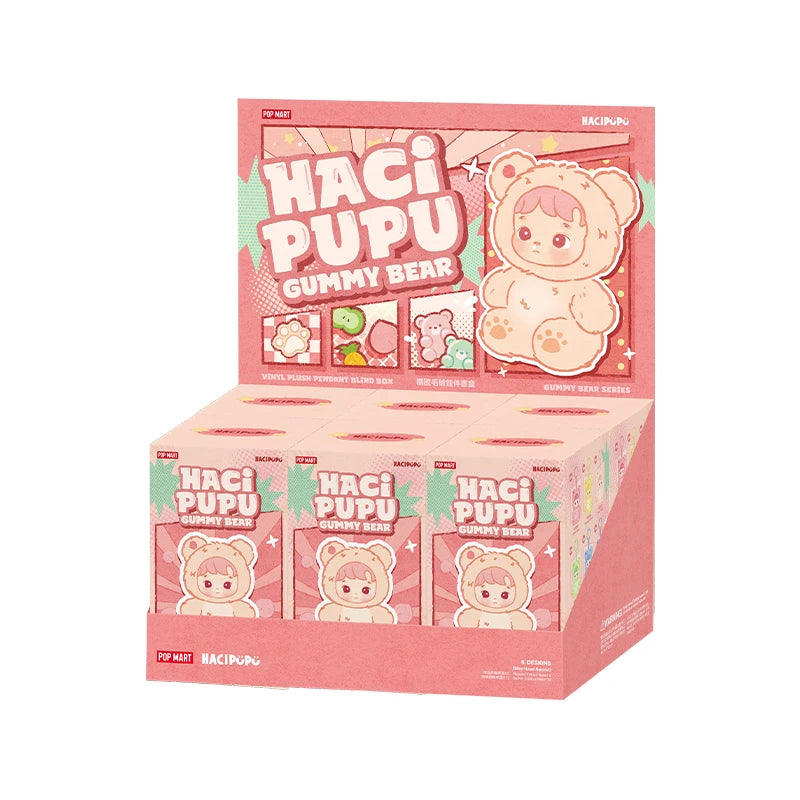 POP MART HACIPUPU Gummy Bear Series-Vinyl Plush Pendant Mystery Box 1PC/6PCS POP MART Blind Box