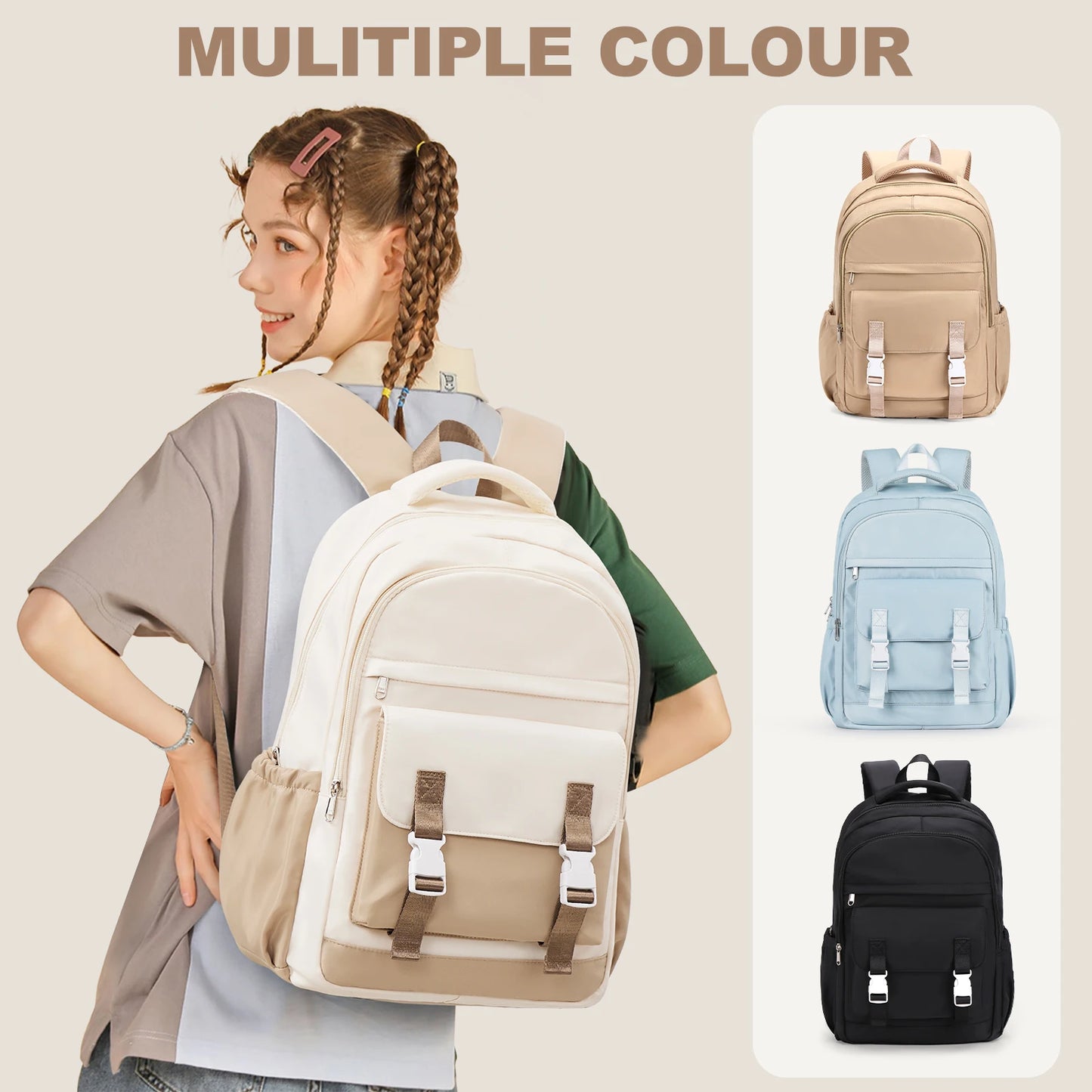Backpacks for Students High Capacity College Women Backpack Trendy Laptop School Bag Girl BookBag Travel Backpack Aesthetic Bags