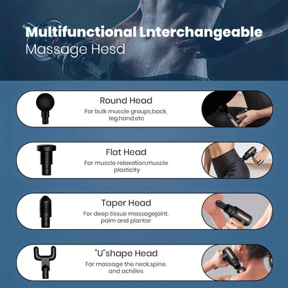 Portable Fascia Massage Gun | Deep Tissue Percussion Massager for Body & Neck