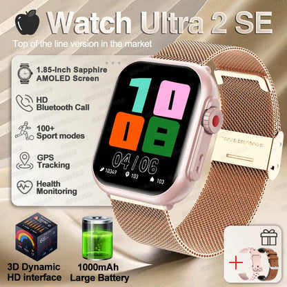 NEW Ultra 2 SE Men And Women 1000mAh AMOLED Heart Rate GPS Track 100+Sports HD call Smart Watch For IOS and Android